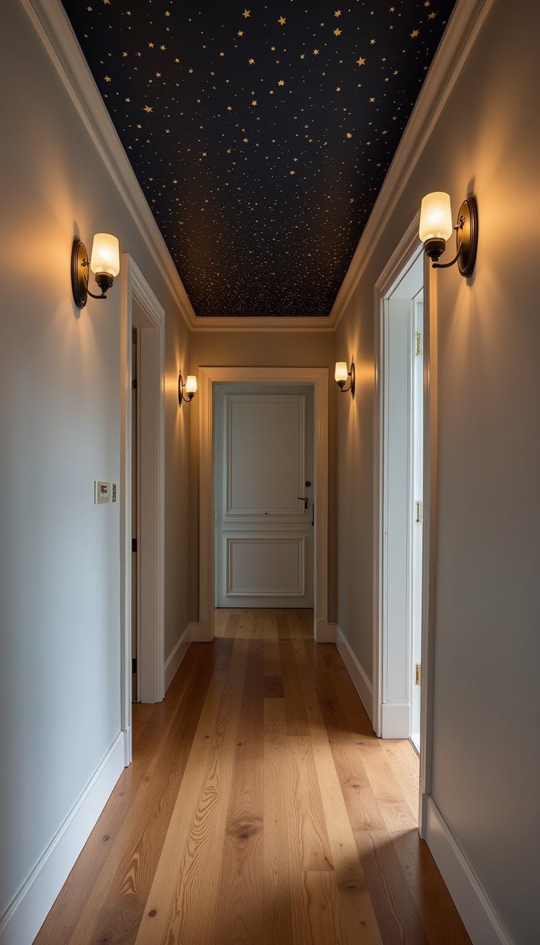 Tiny Starry Night Ceiling For Narrow Hallways