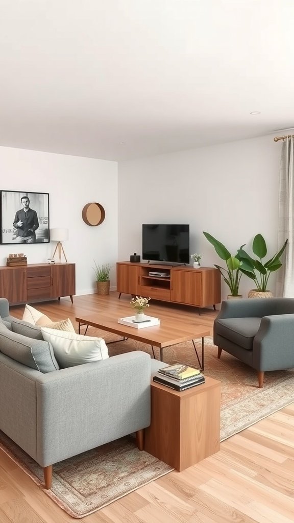 Cozy living room with multifunctional furniture