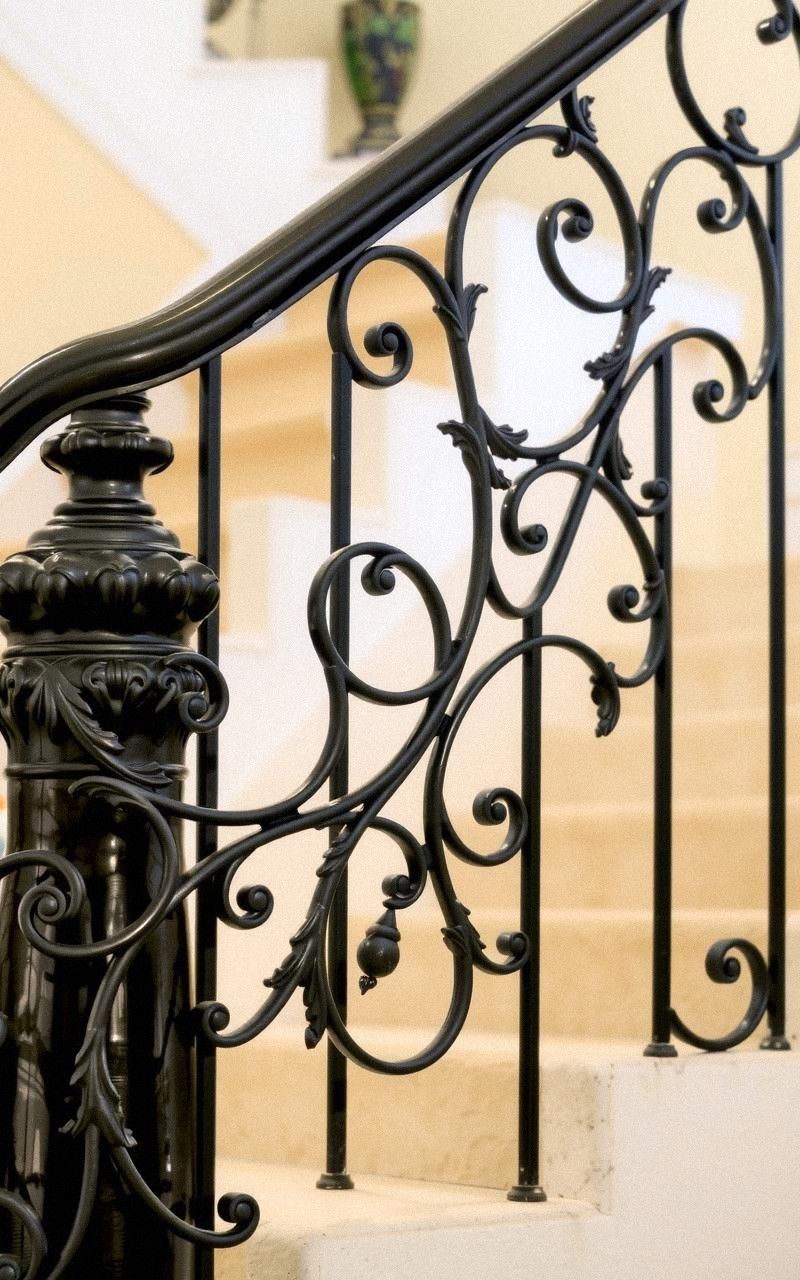 Wrought Iron Railings With Flowing Lines