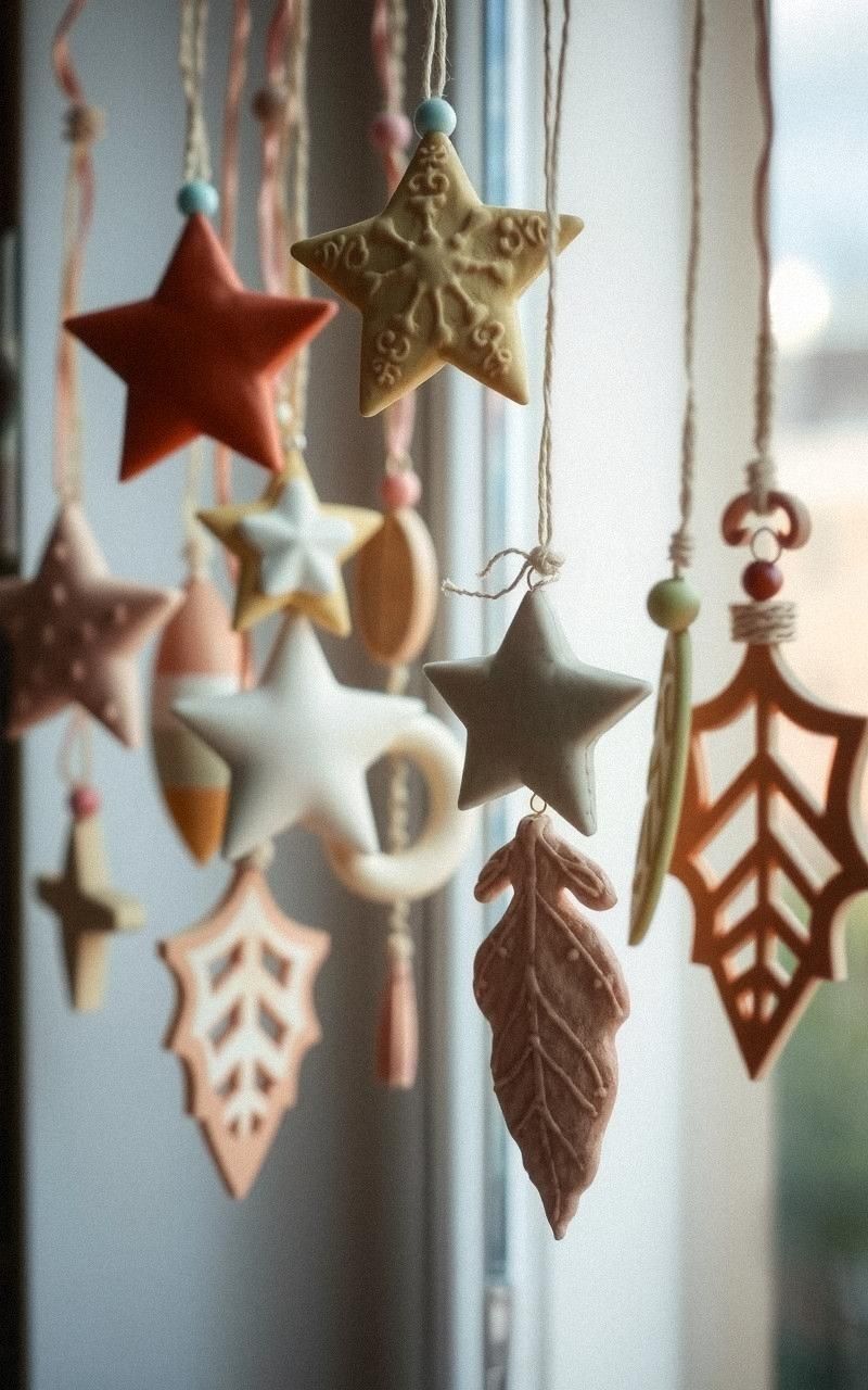 Clay Hanging Ornaments for Seasonal Decor