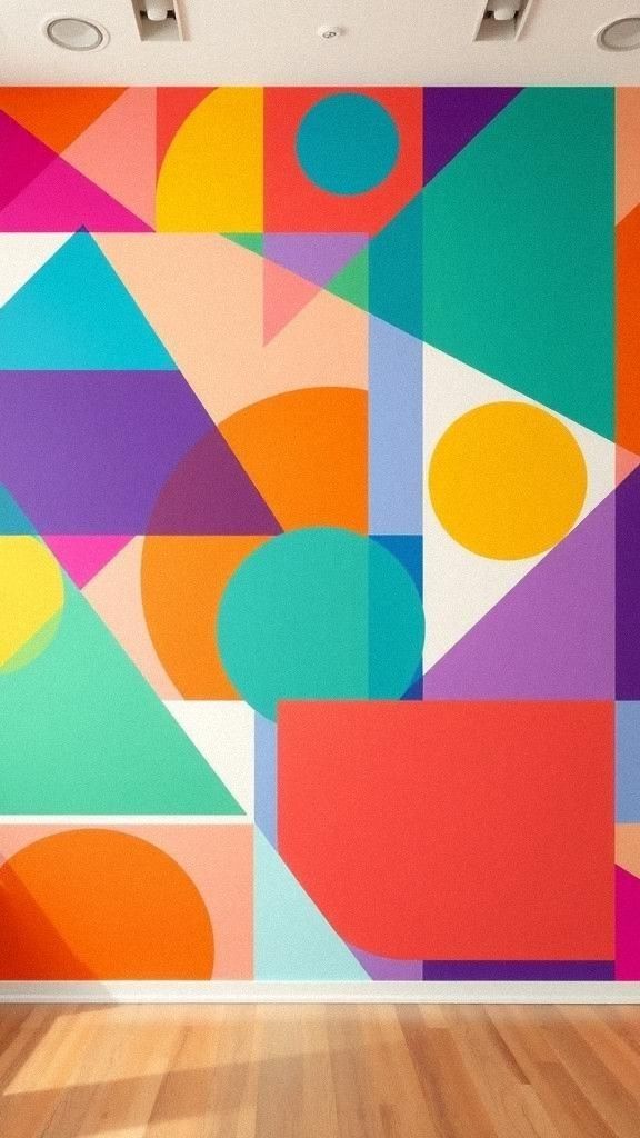 Abstract Geometric Murals with Bold Color Blocks