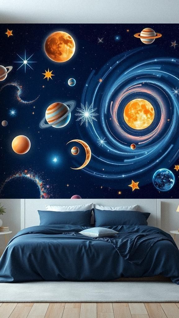 Celestial Murals Featuring Stars and Galaxies