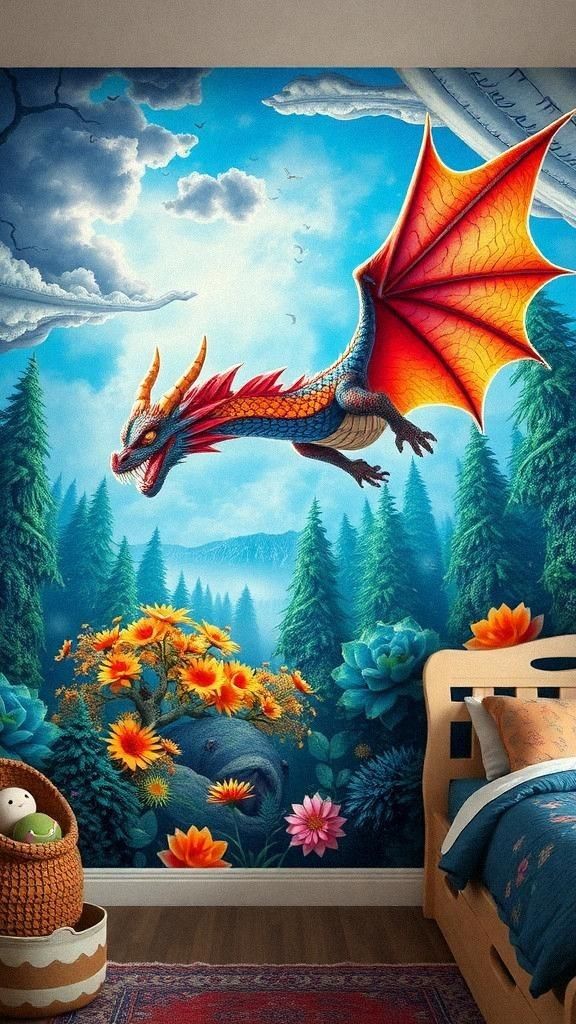 Fantasy and Mythical Creature Murals for Imagination