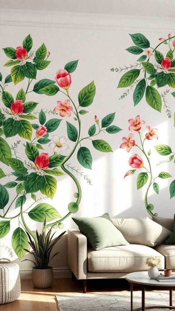 Nature-Inspired Botanical Murals for Tranquil Spaces