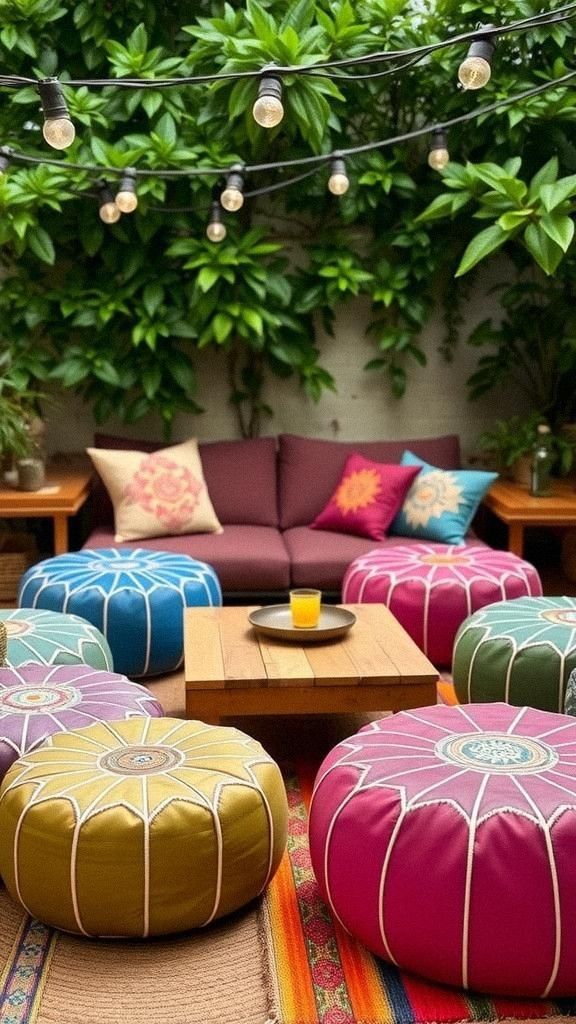 Colorful Moroccan Poufs for Cozy Seating