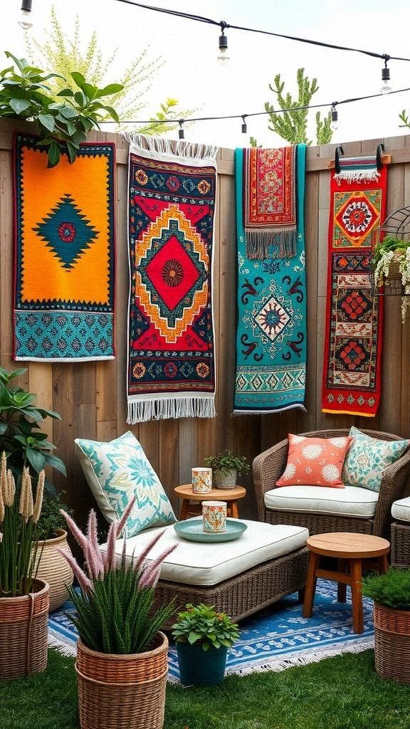 Vintage Rugs Repurposed as Wall Hangings