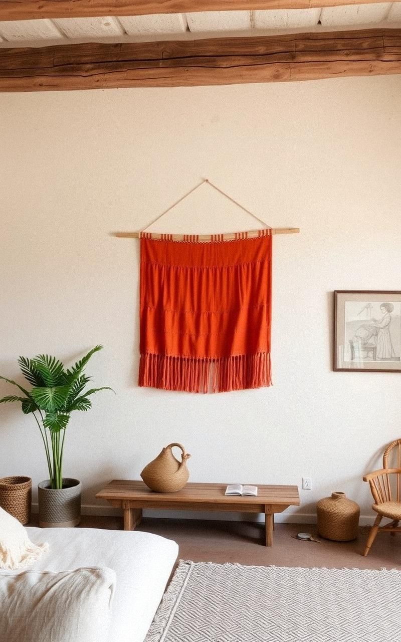Burnt Orange Wall Hangings Warm Up Walls
