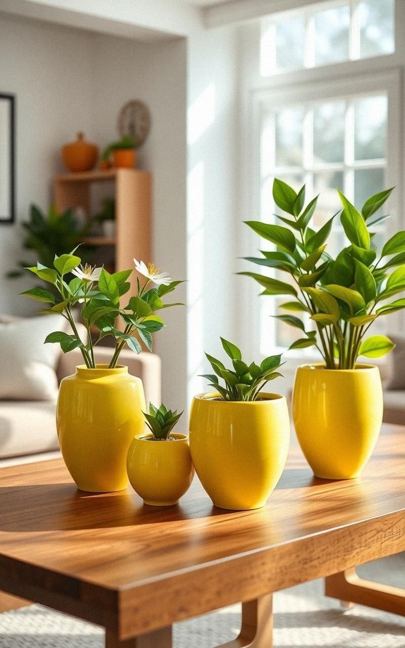 Chartreuse Planters Add Unexpected Pop