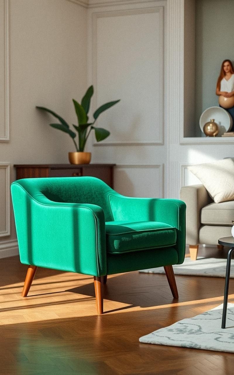 Emerald Green Accent Chairs Draw Attention