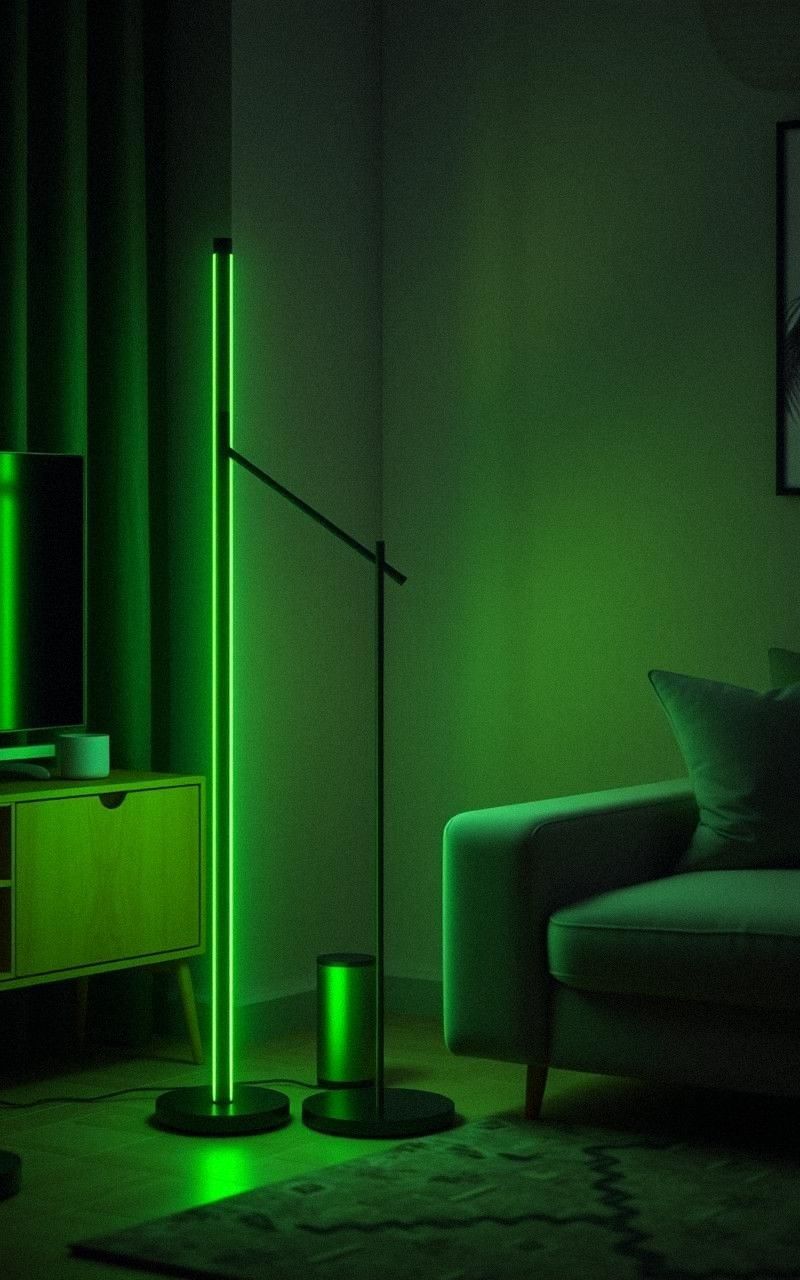 Neon Green Lamps Energize Night Corners