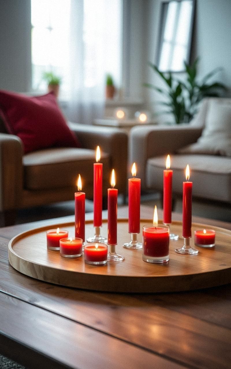 Ruby Red Candles Create Cozy Ambiance
