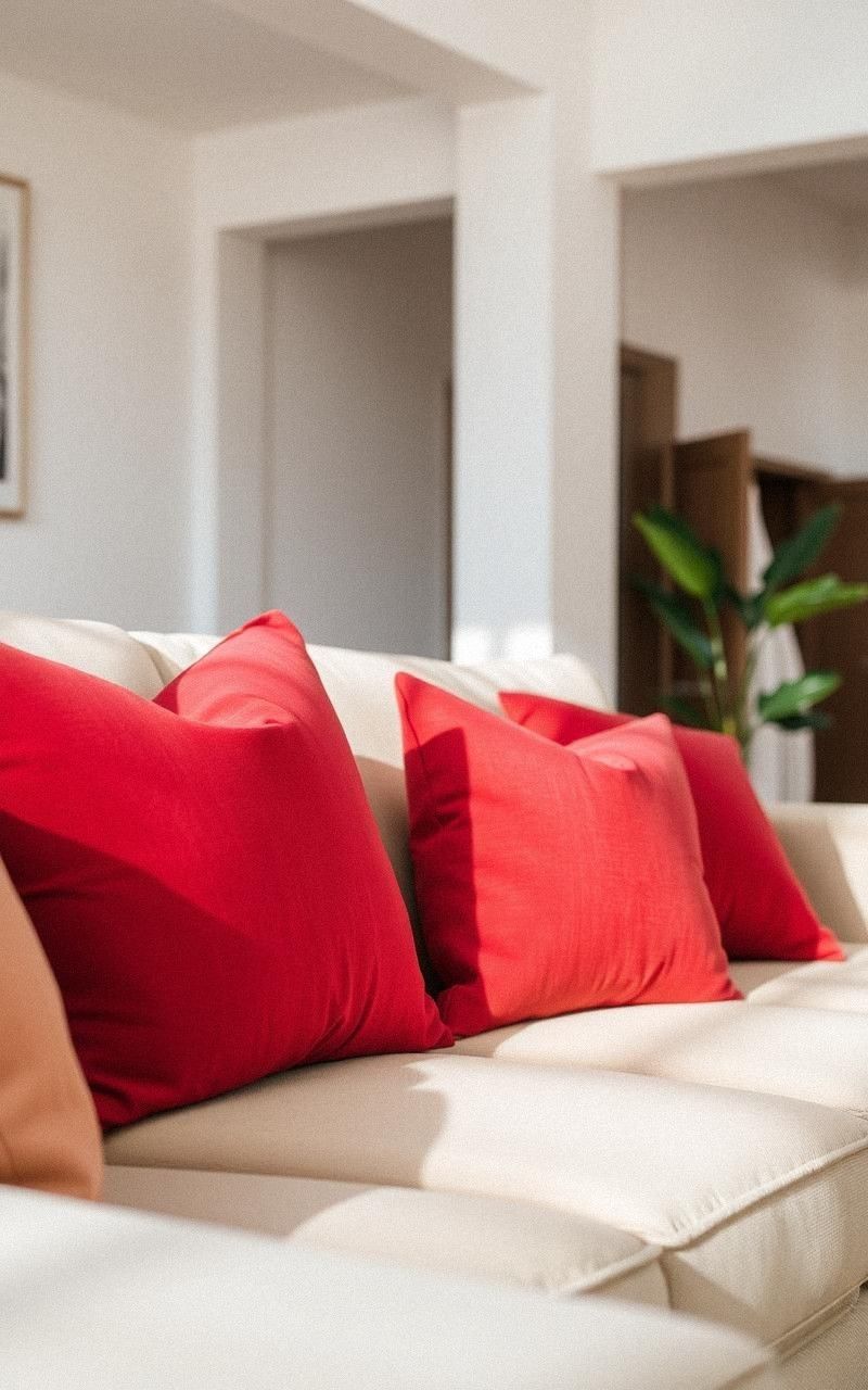 Vibrant Red Throw Pillows Ignite Energy