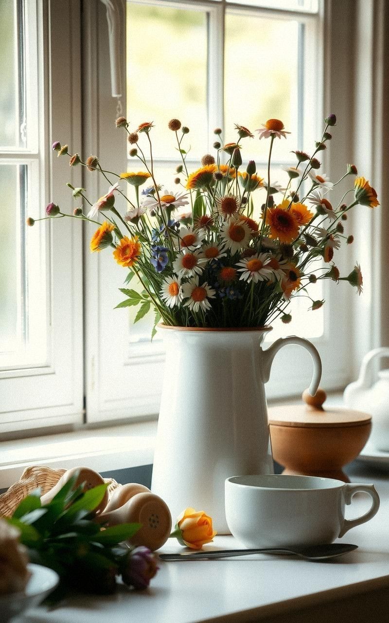 Decorative Porcelain Pitchers for Fresh Flowers