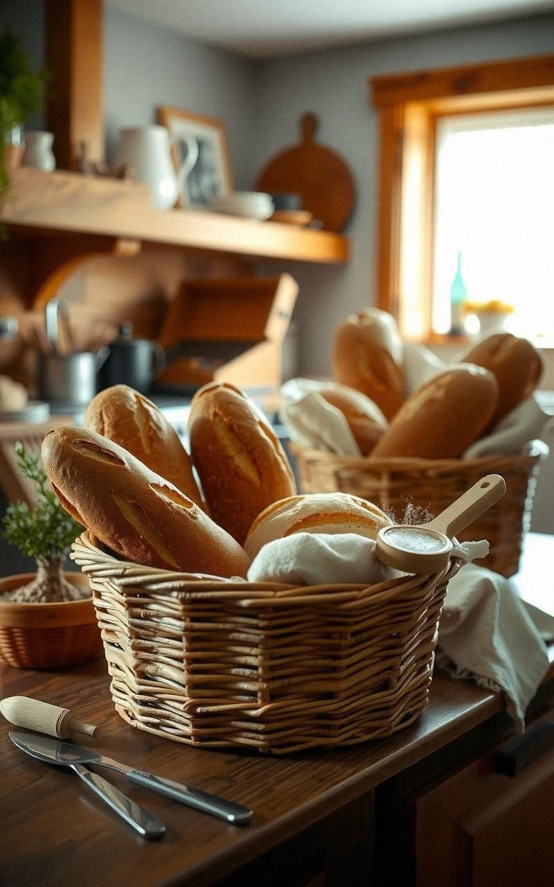 Open Baskets for Displaying Fresh Bread