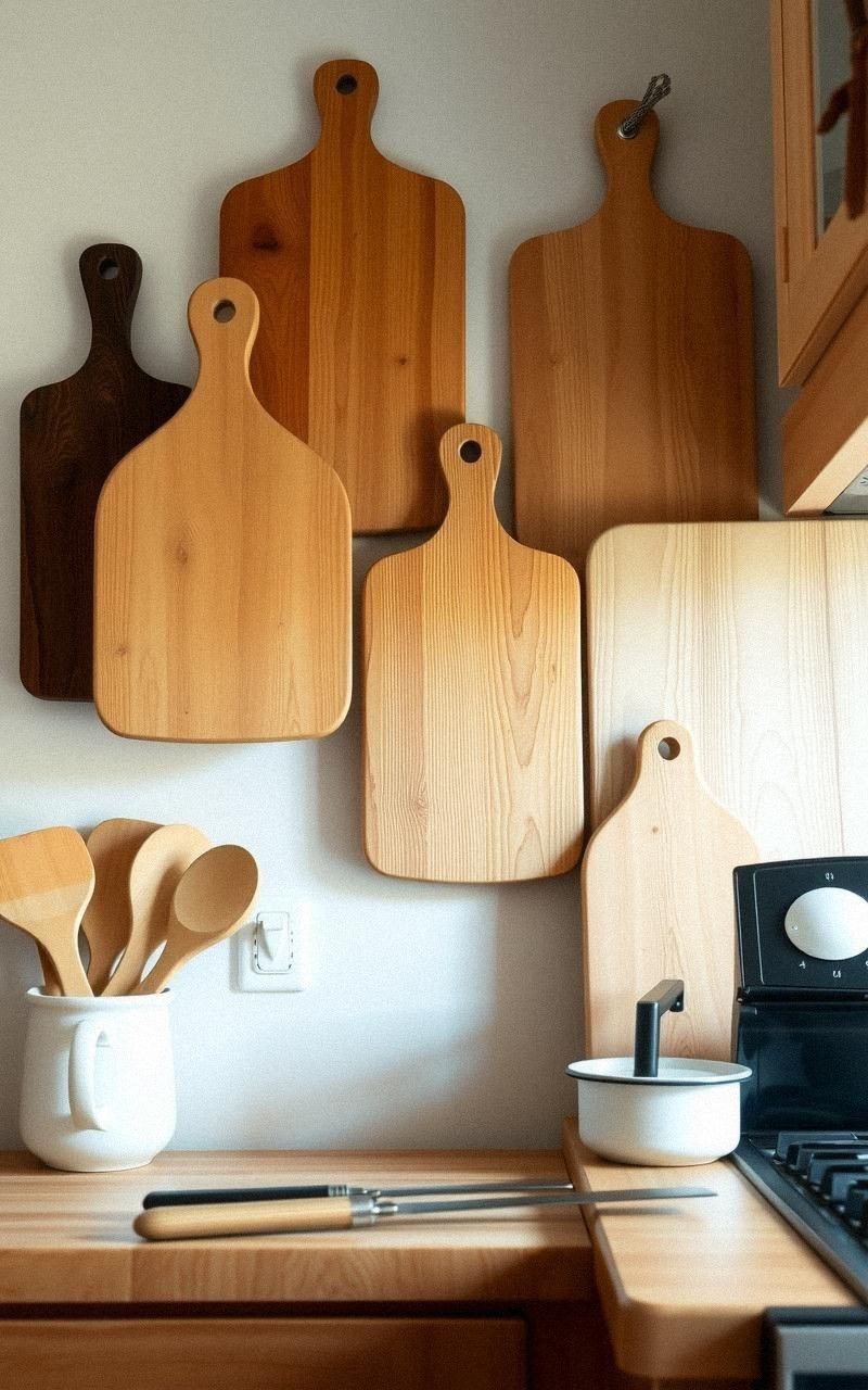 Rustic Wooden Cutting Boards as Decorative Accents