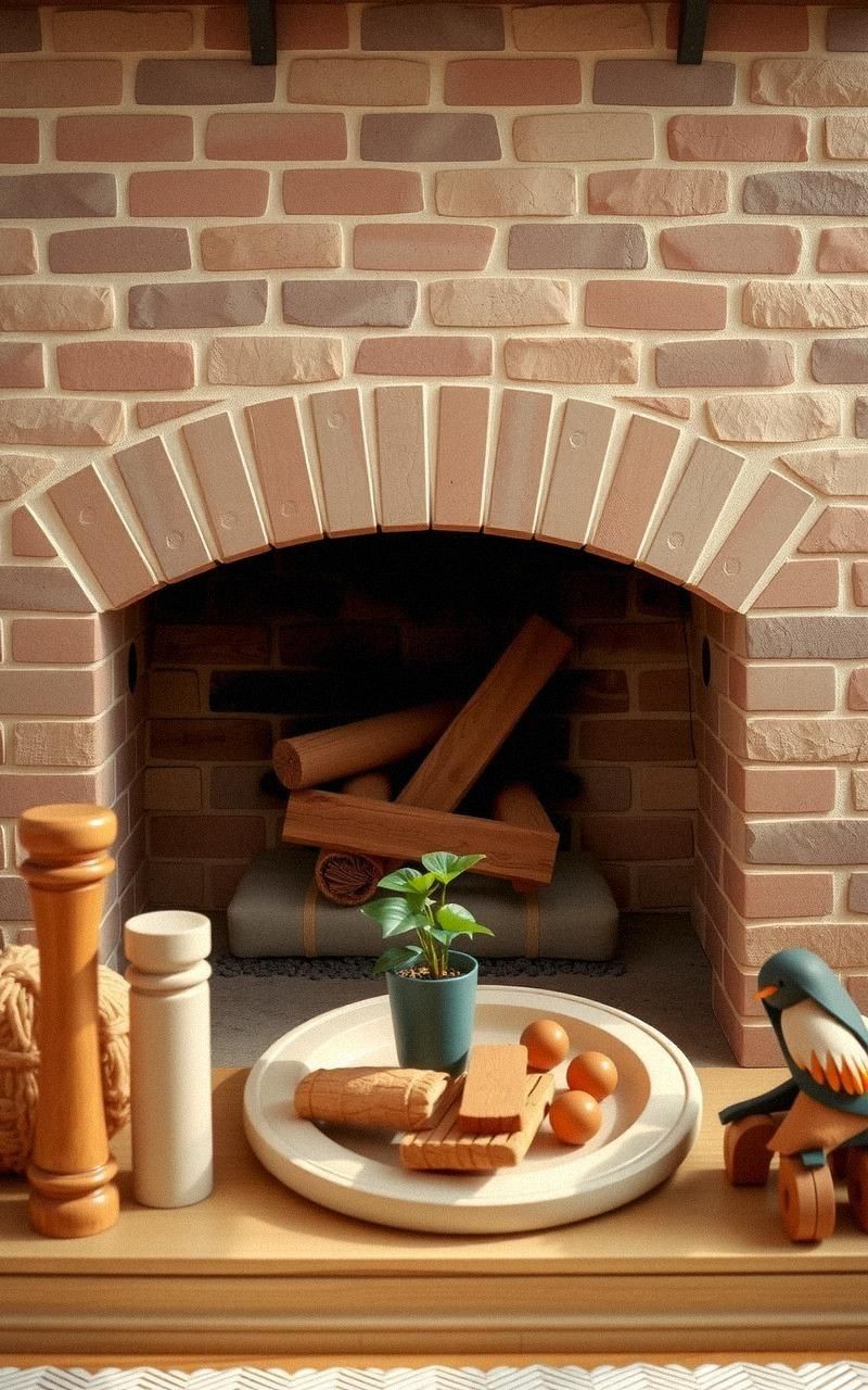 Stone or Brick Hearth for Earthy Feel