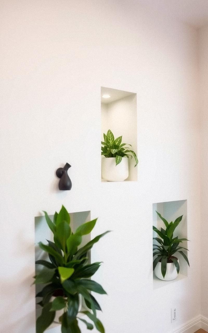 Built-In Wall Niches for Integrated Plant Displays