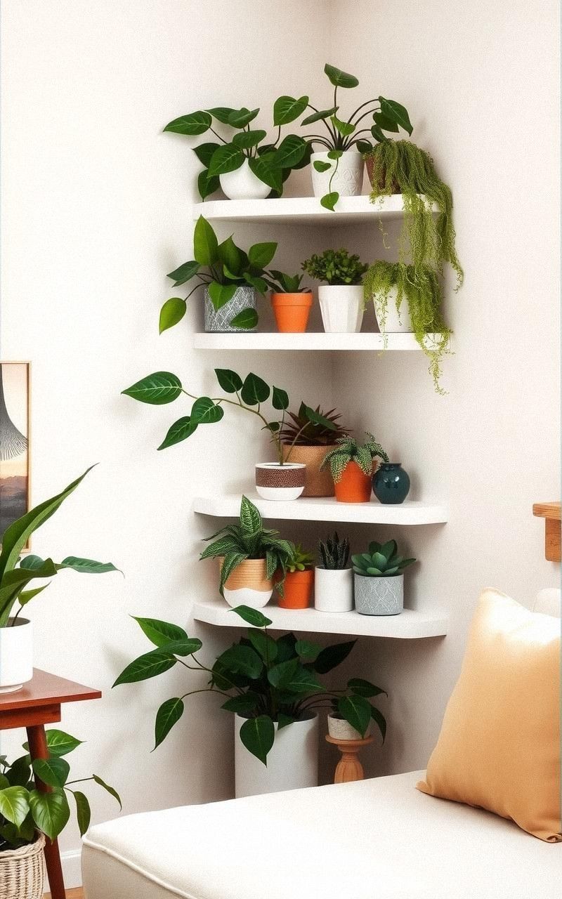 Corner Shelves to Maximize Unused Space
