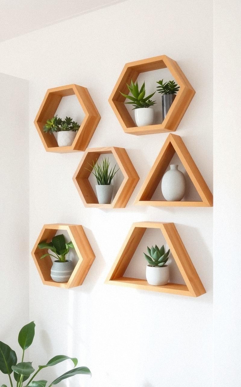Geometric Wall Shelves for Artistic Flair
