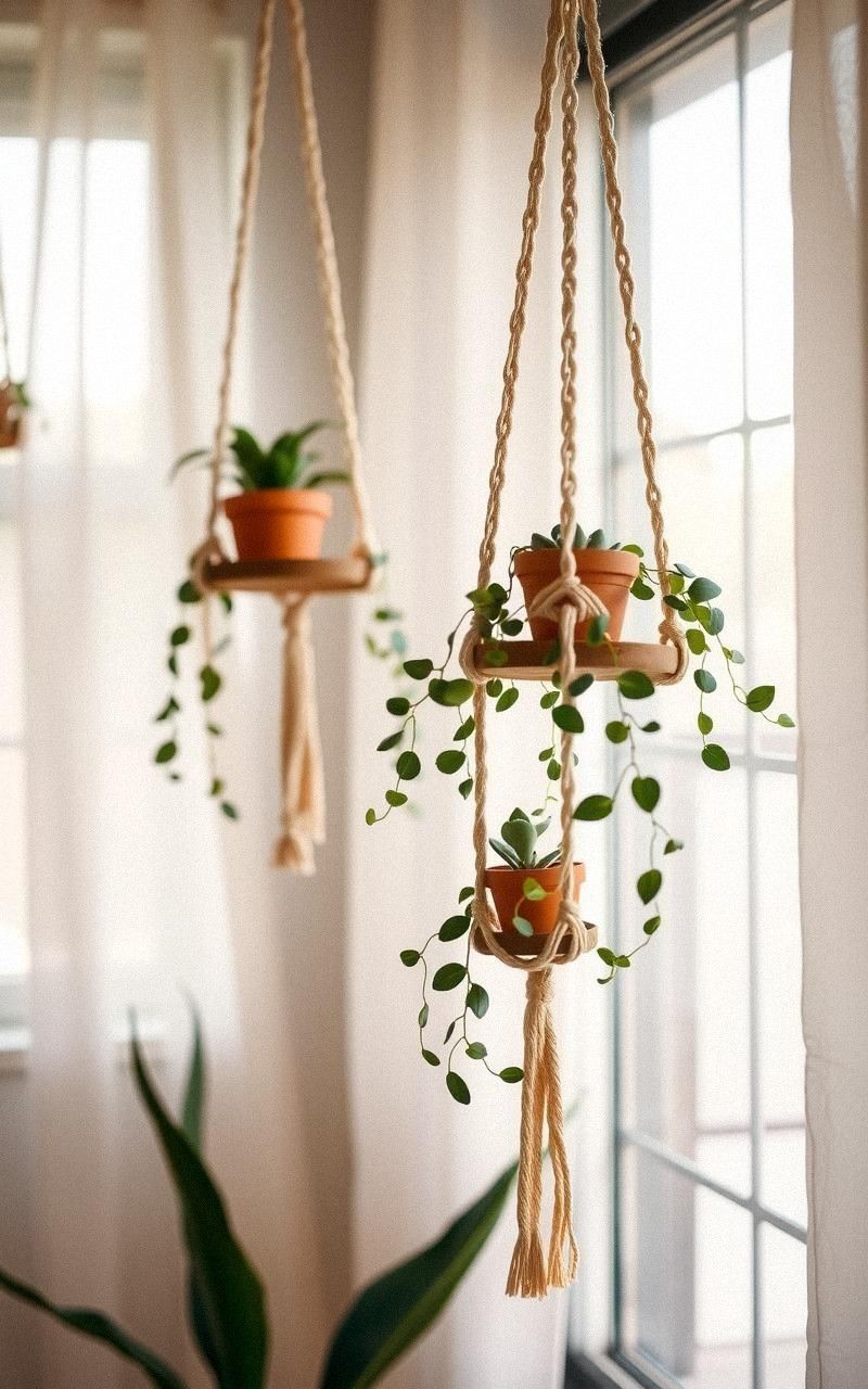 Macrame Hanging Shelves for Boho Charm