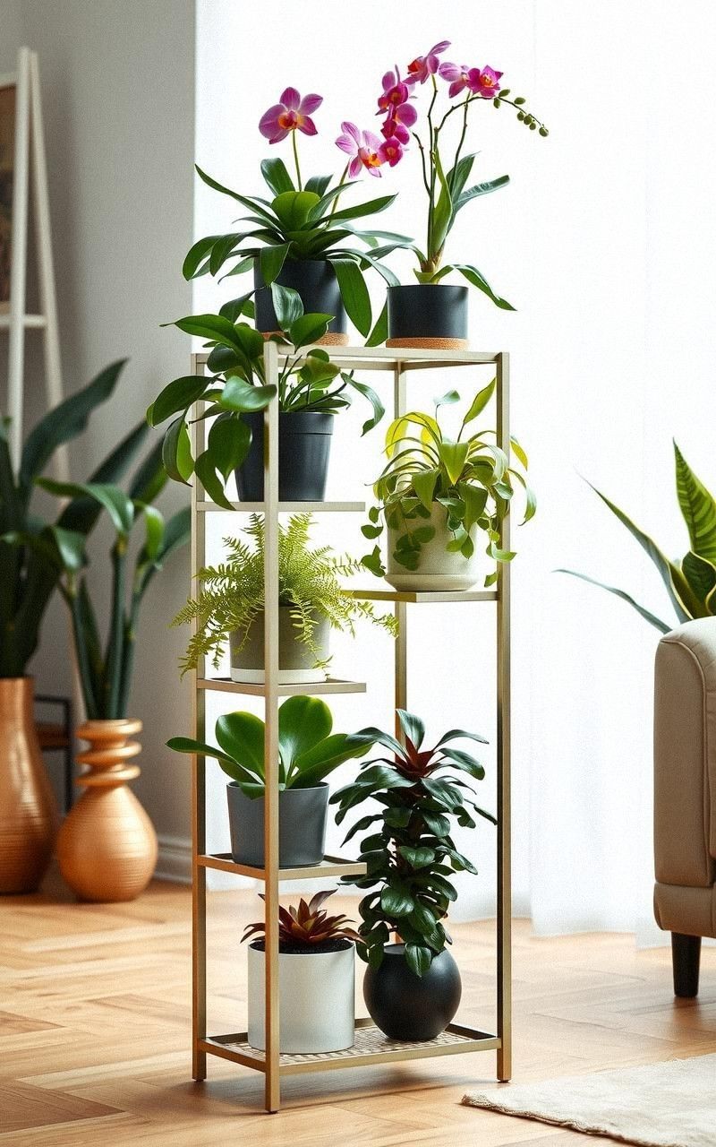 Multi-Tiered Plant Stands for Layered Greenery