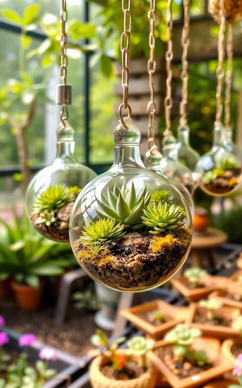 Glass Terrariums for Miniature Outdoor Gardens