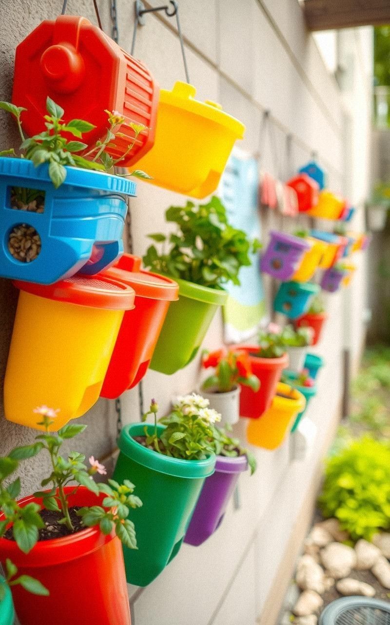 Recycled Plastic Bottles Transformed Into Planters