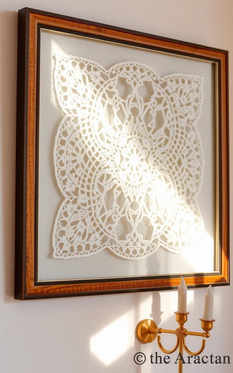 Crochet Lace Wall Art in Vintage Style
