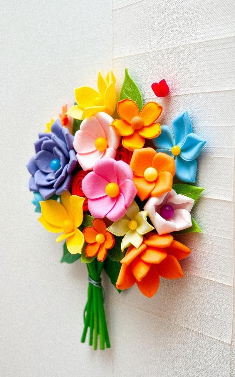 Felt Flower Bouquet Wall Art