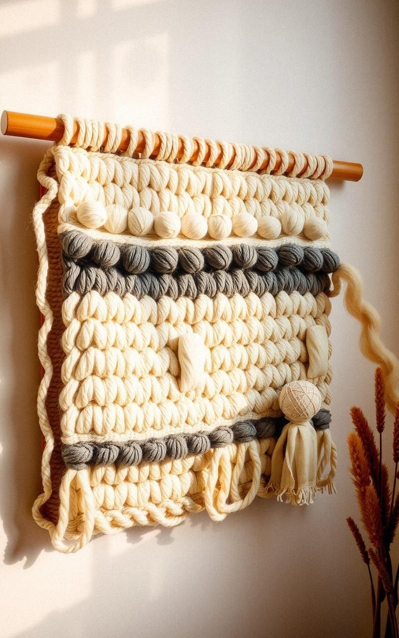 Knitted Wall Panels with Chunky Yarn