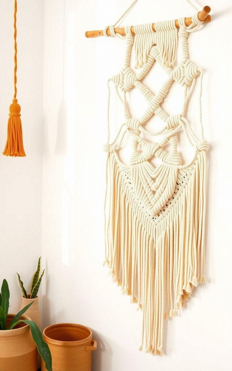 Macramé Wall Hanging with Geometric Patterns