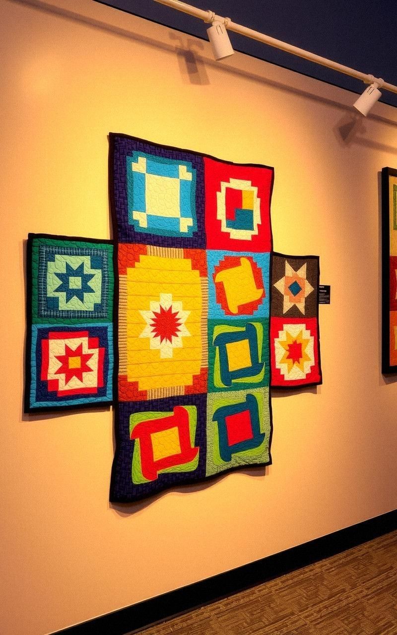 Quilted Wall Art with Patchwork Squares
