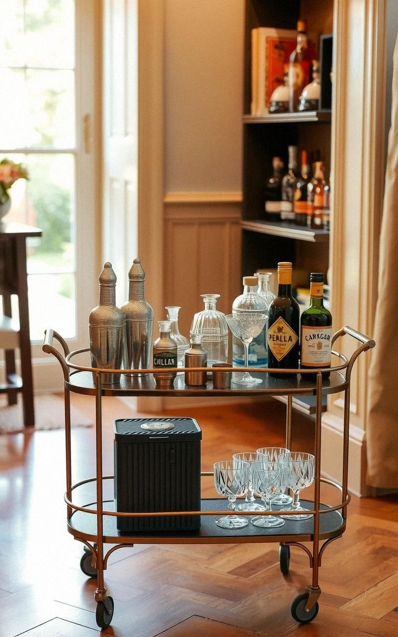 Create a Vintage Bar Cart Display