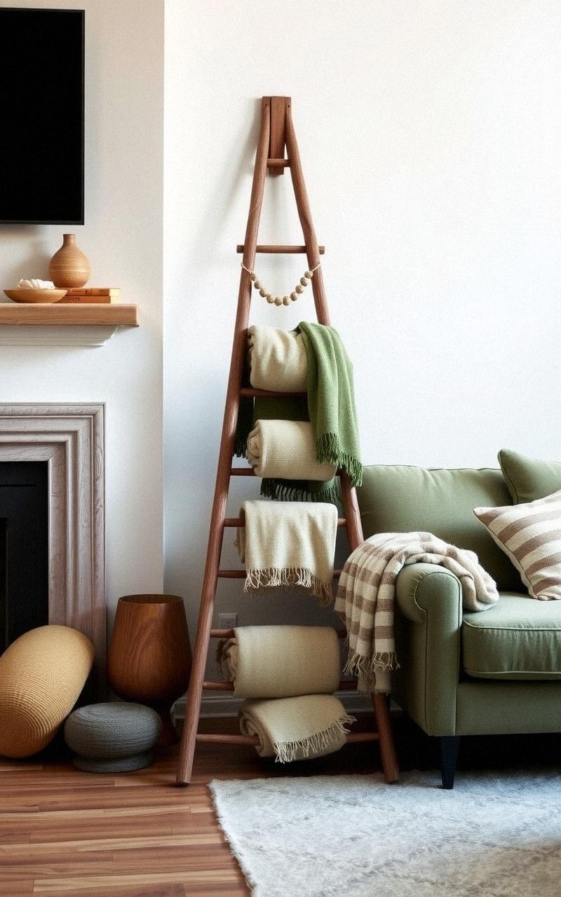Repurpose Vintage Ladder for Display Storage