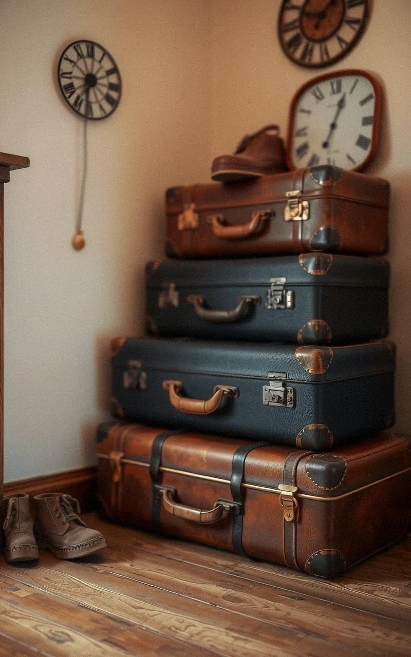 Turn Vintage Suitcases Into Stylish Storage