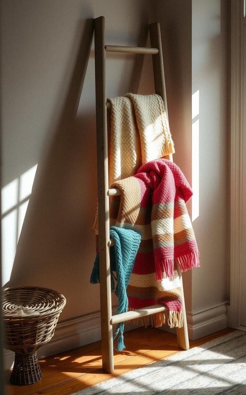 Create a Cozy Blanket Ladder for Your Living Room