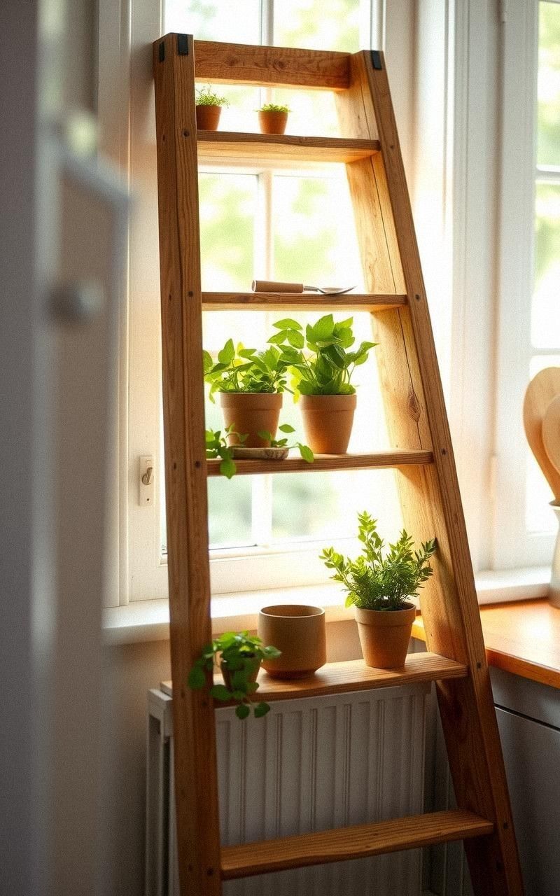 Create a Ladder Herb Garden for the Kitchen Window