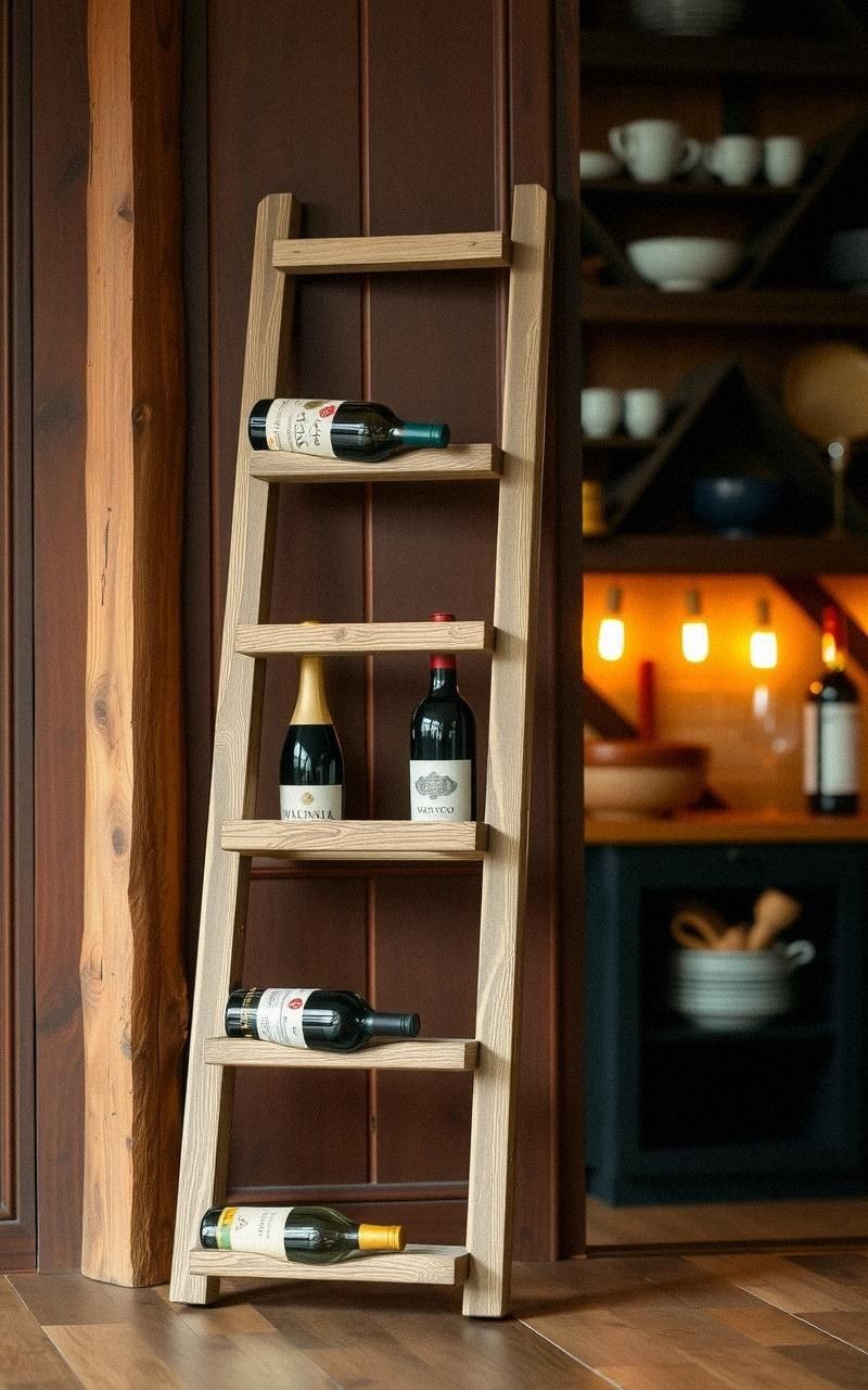 Create a Ladder Wine Rack for Your Kitchen or Bar