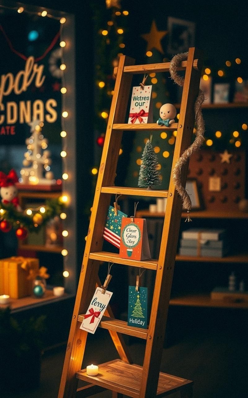 Make a Ladder Display for Holiday Cards and Letters