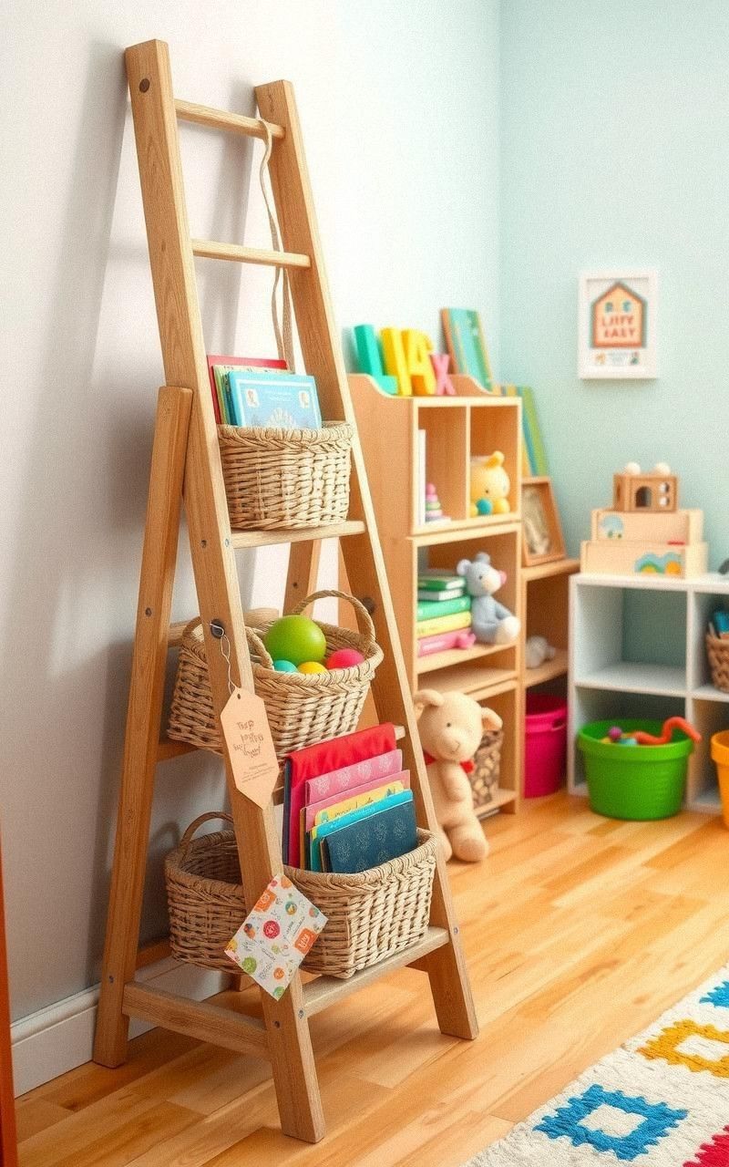 Make a Ladder Display for Kids’ Toys and Books