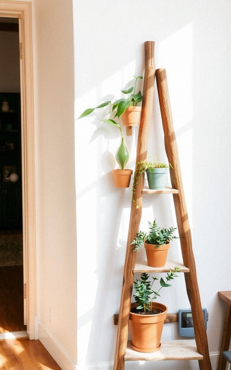 Turn Your Vintage Ladder Into a Plant Display Stand