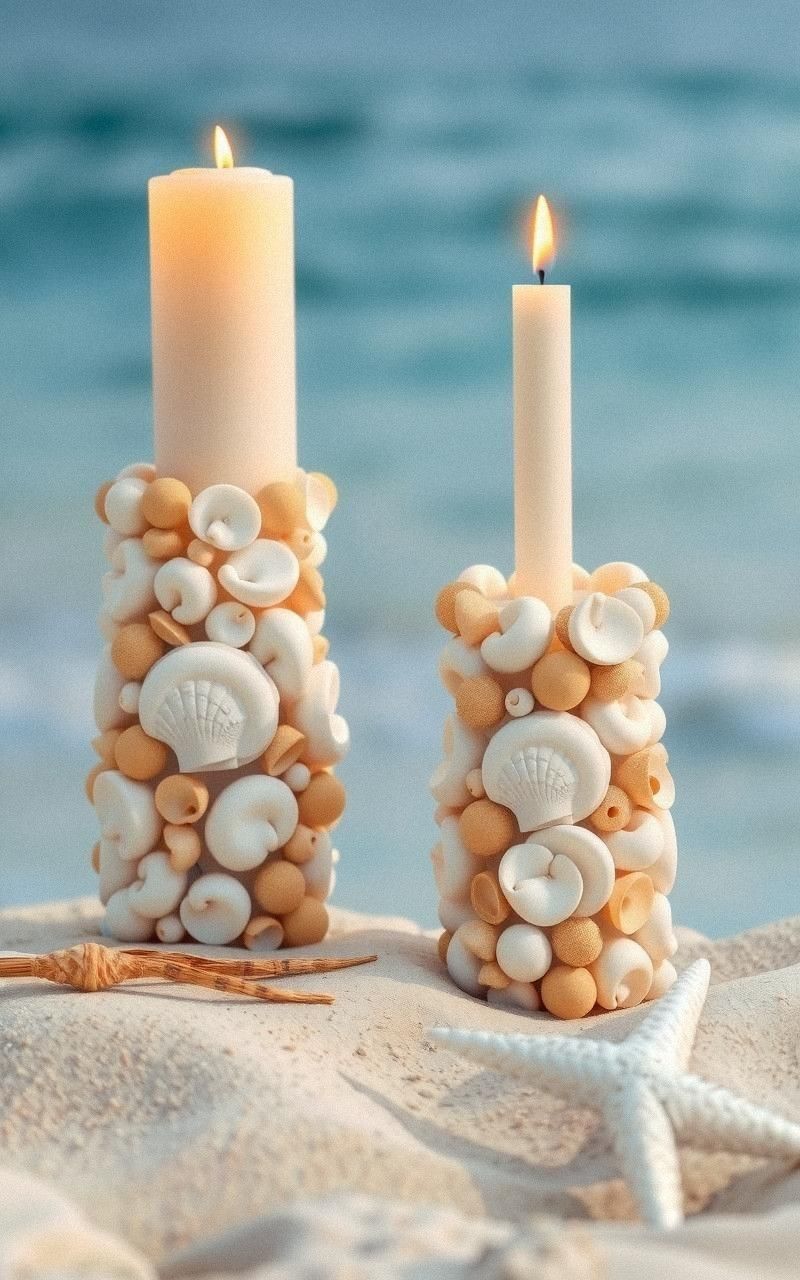 Shell-Encrusted Candle Holders