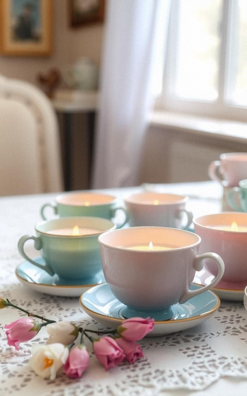 Vintage Teacup Candle Holders