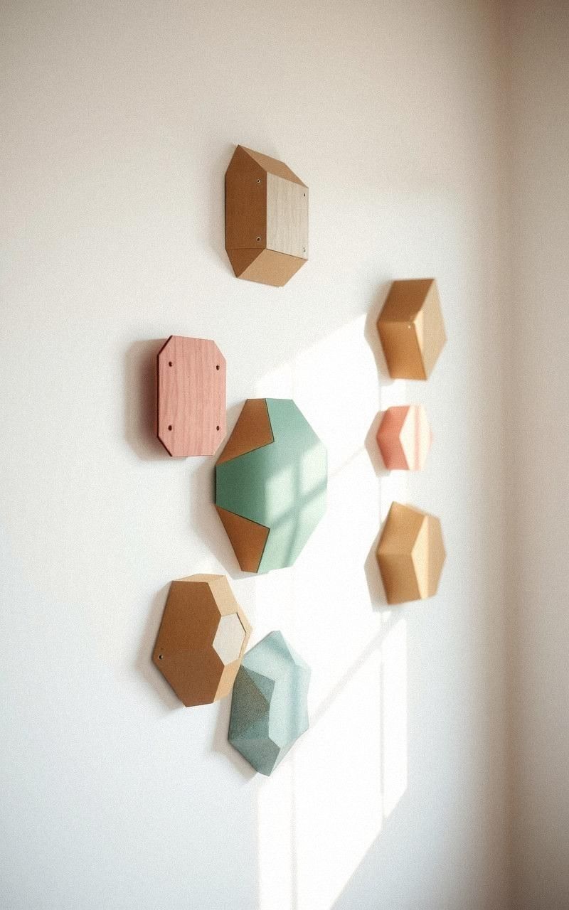 Geometric Wall Art Made from Recycled Cardboard