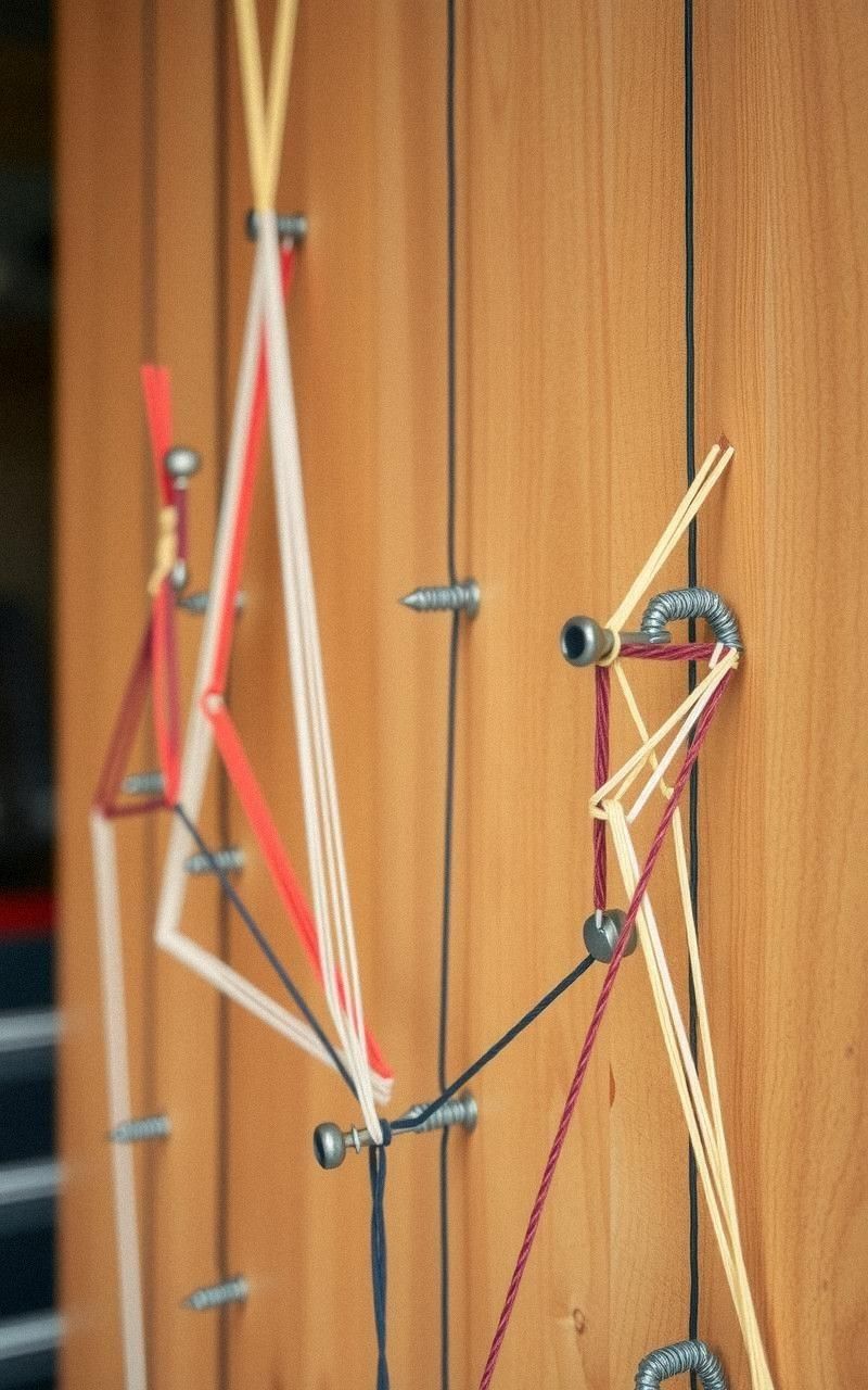 Geometric Wall Art Using String and Nails