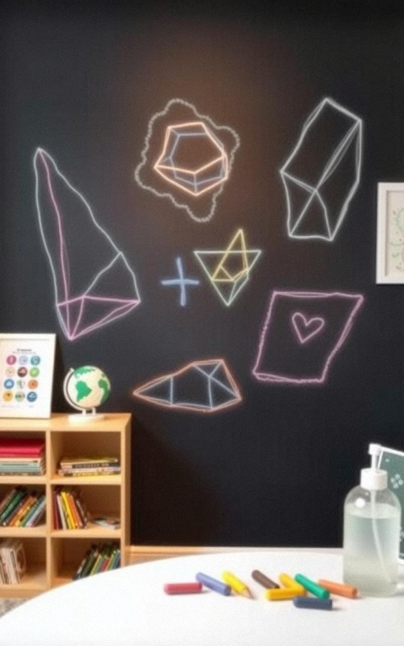 Interactive Chalkboard Geometric Wall Art