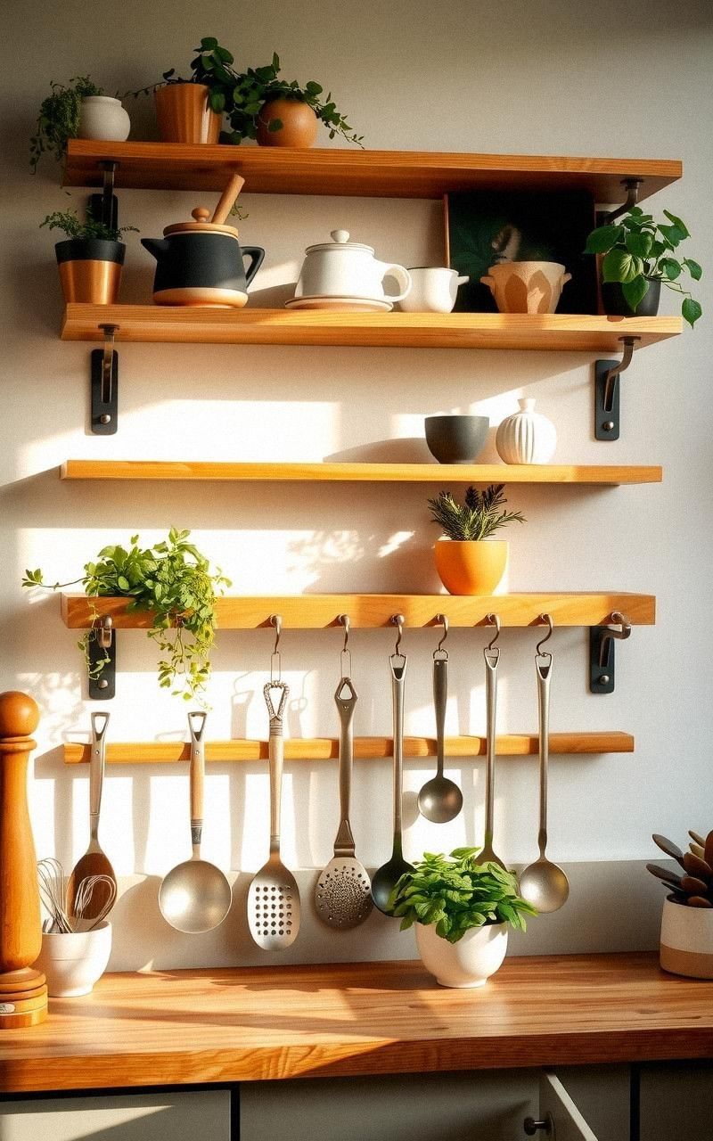 Shelf and Rail Herb Garden Wall Combo
