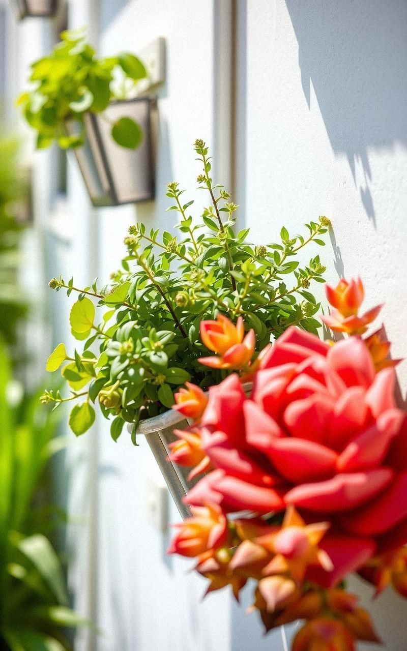 Succulent and Herb Mixed Wall Planter