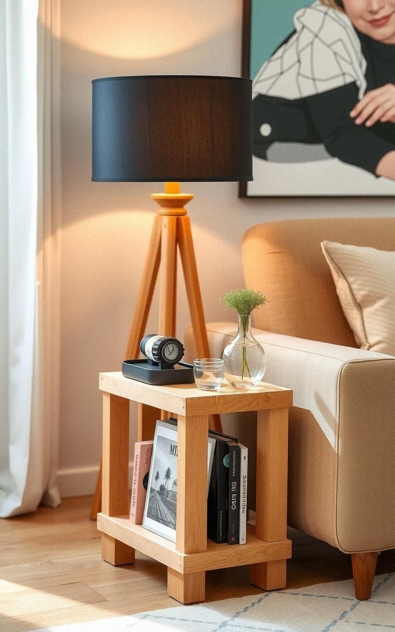 Charming Pallet Side Table For Living Room Corners