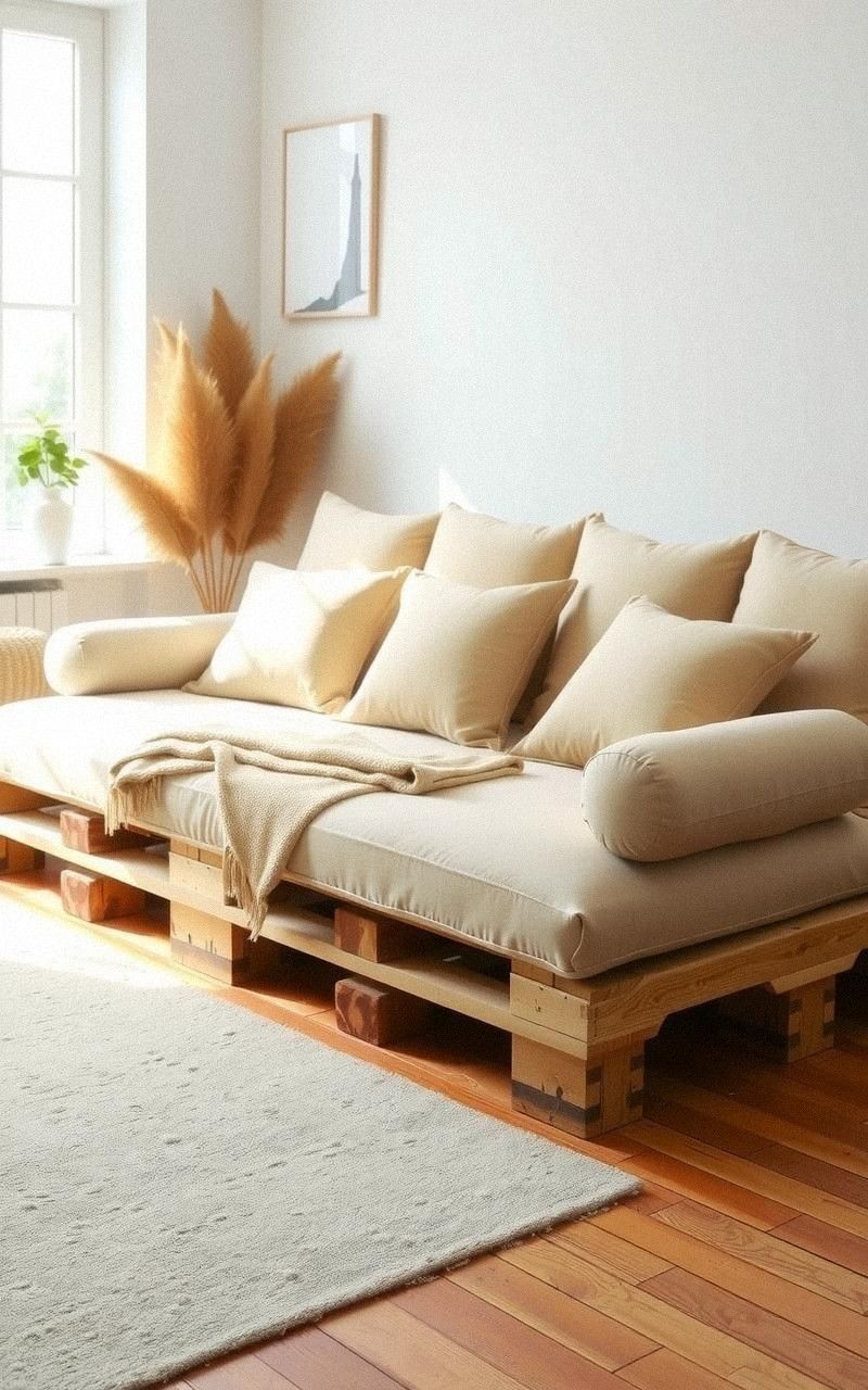 Comfortable Pallet Daybed For Lounging Indoors